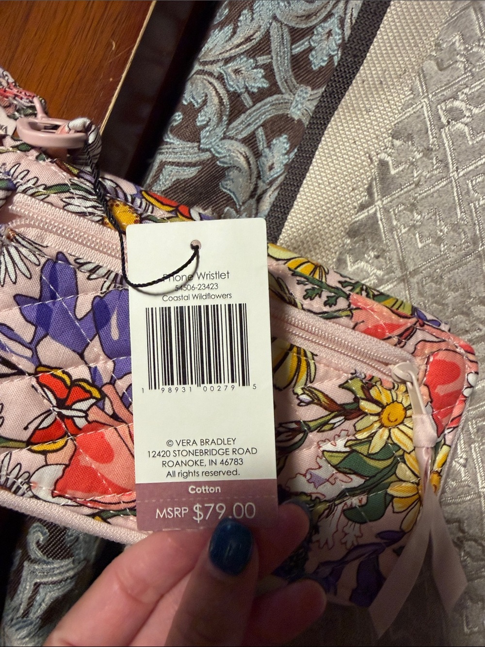 Vera Bradley Floral Quilted Wristlet Phone Pouch - Pink Multicolor - Picture 2 of 11